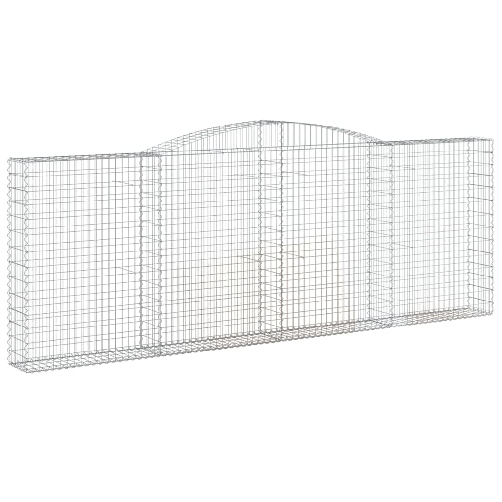 vidaXL Cestos gabião arqueados 15 pcs 400x30x140/160 ferro galvanizado