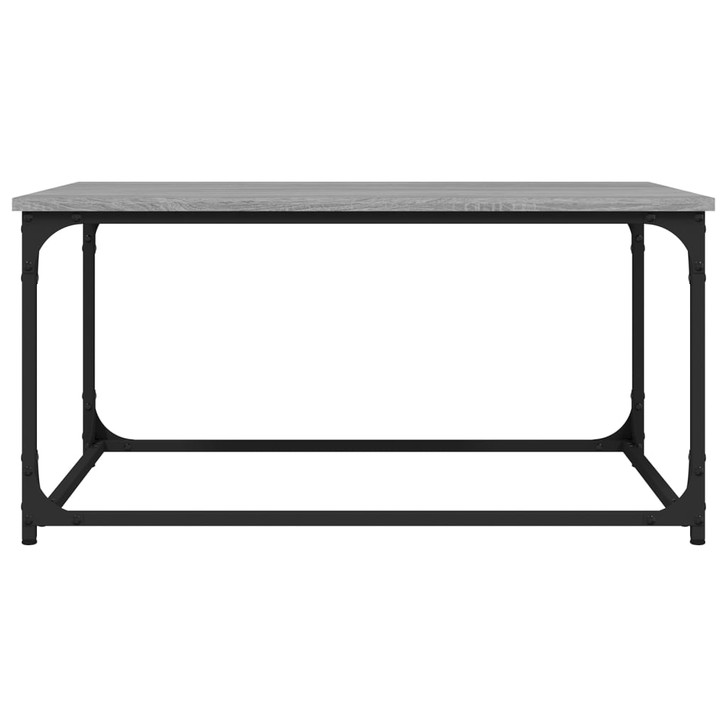 vidaXL Mesa de centro 80x50x40 cm derivados madeira/ferro cinza sonoma