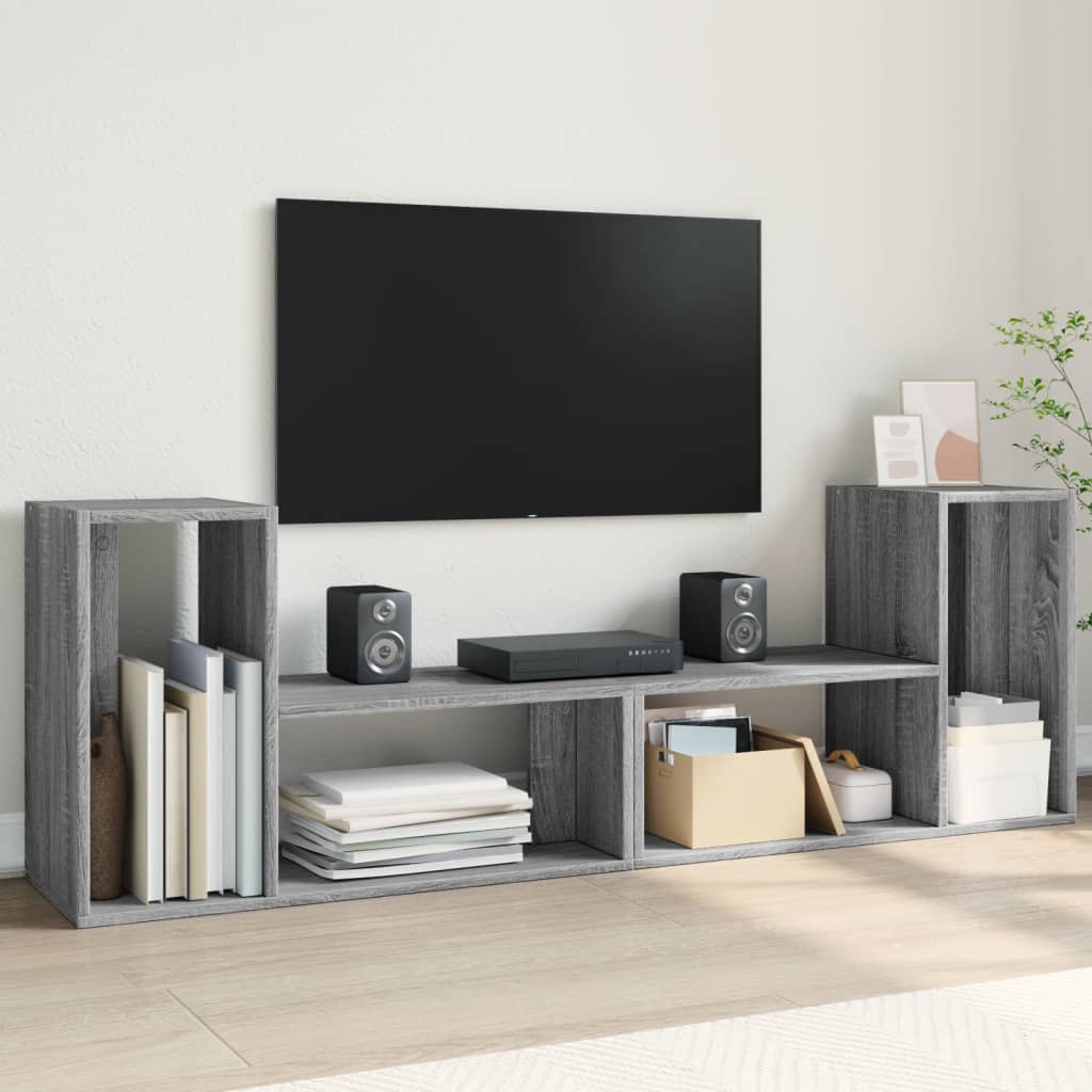 vidaXL Móveis de TV 2 pcs 75x30x50 cm derivados madeira cinza sonoma