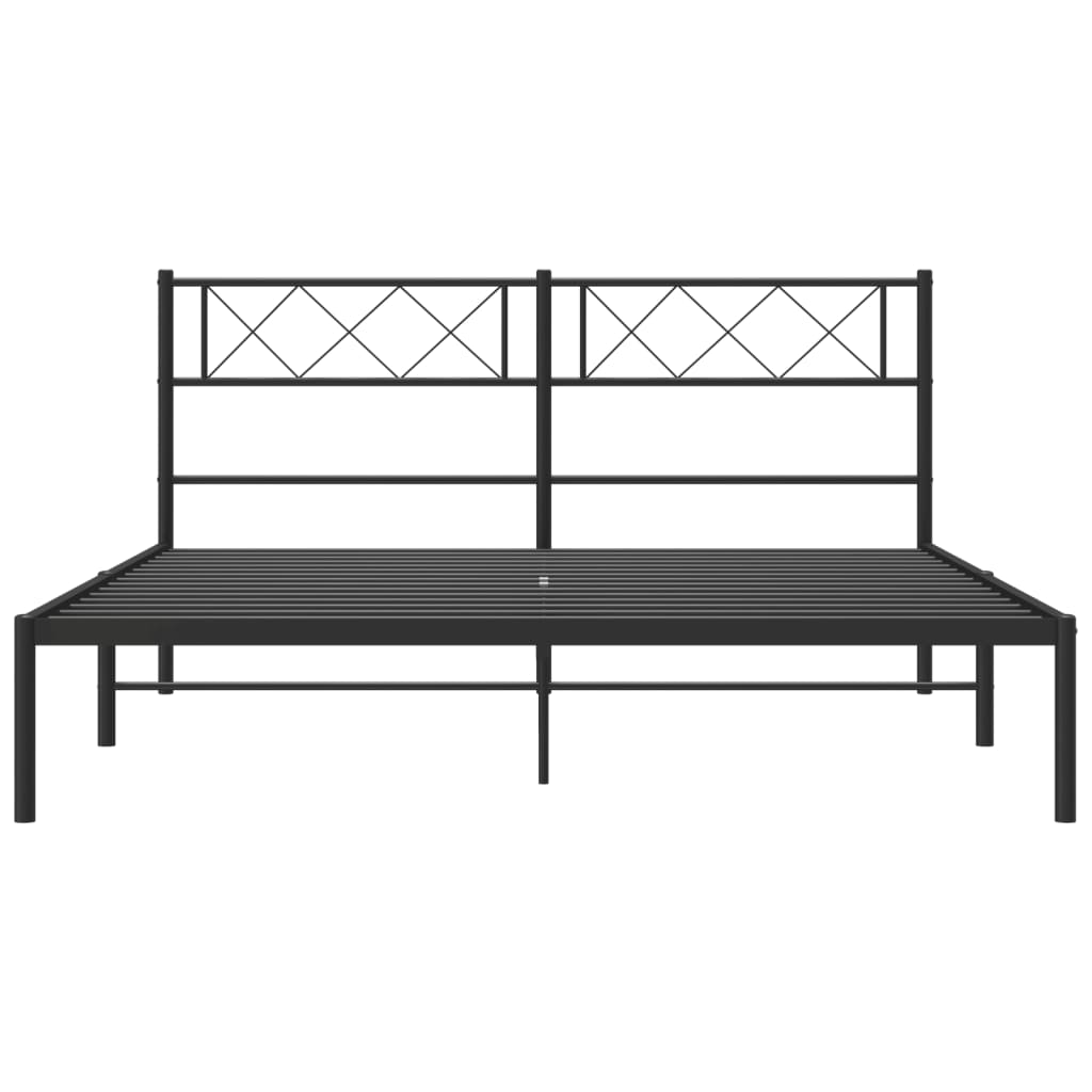 vidaXL Estrutura de cama com cabeceira 120x190 cm metal preto