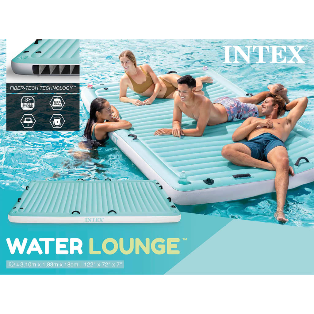 Intex Espreguiçadeira insuflável 310x183 cm vinil azul