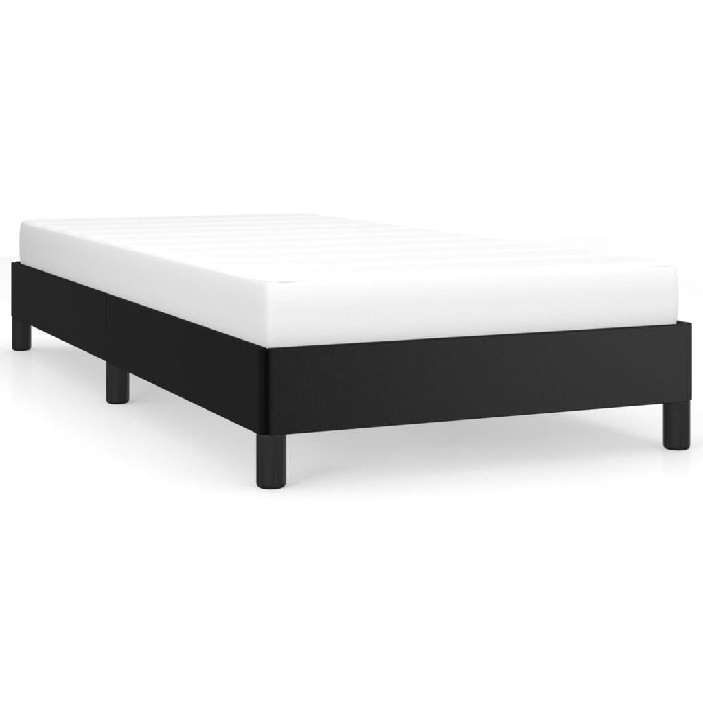 vidaXL Estrutura de cama 90x200 cm couro artificial preto