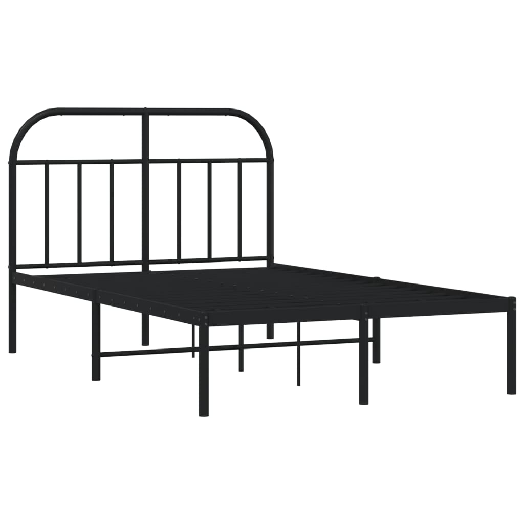 vidaXL Estrutura de cama com cabeceira 120x190 cm metal preto