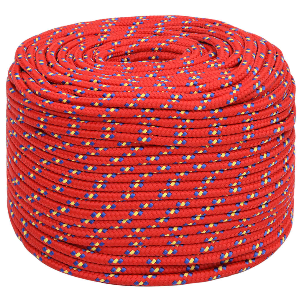 vidaXL Corda de barco 6 mm 50 m polipropileno vermelho