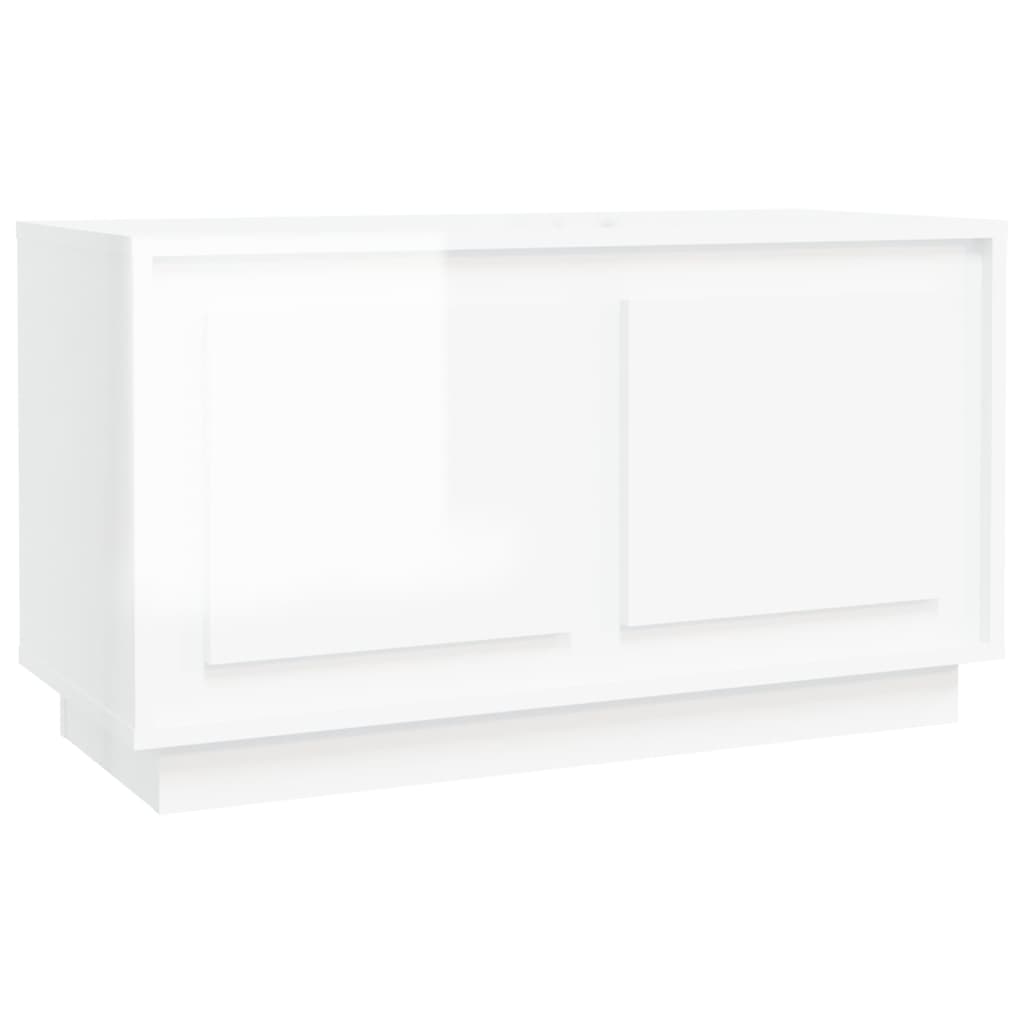 vidaXL Móvel de TV 80x35x45 cm derivados de madeira branco brilhante