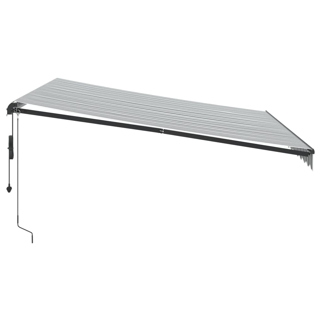 vidaXL Toldo retrátil automático com LEDs 400x350 cm antracite/branco