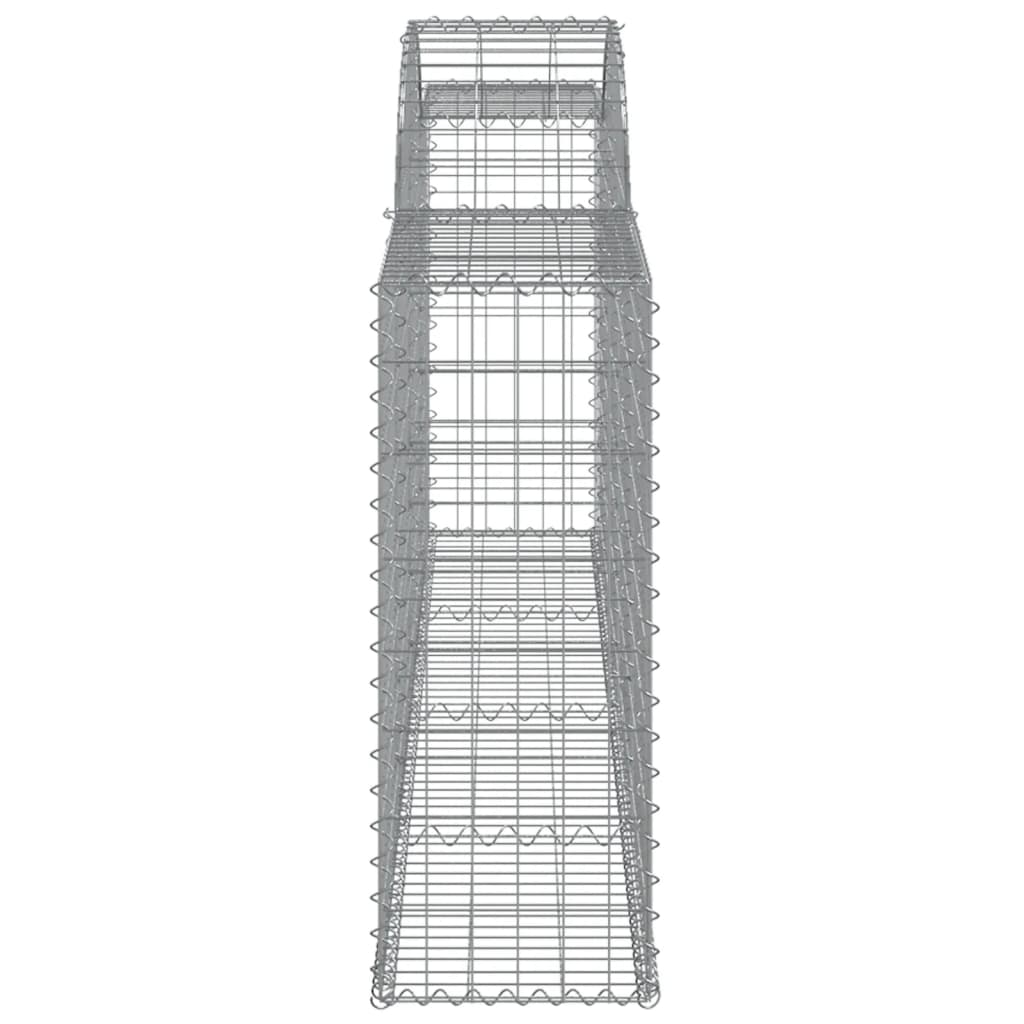 vidaXL Cestos gabião arqueados 17pcs 300x30x80/100cm ferro galvanizado