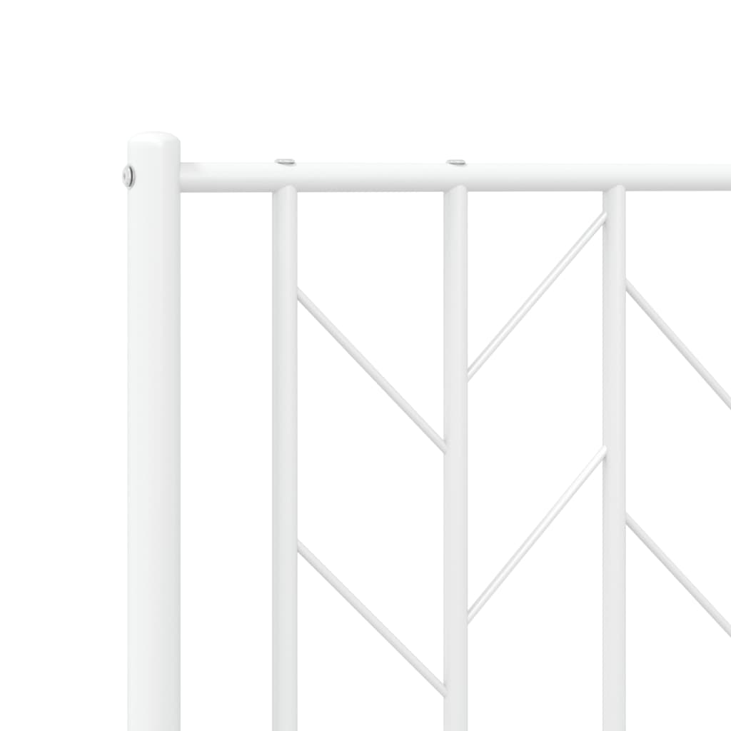 vidaXL Estrutura de cama com cabeceira e pés 183x213 cm metal branco