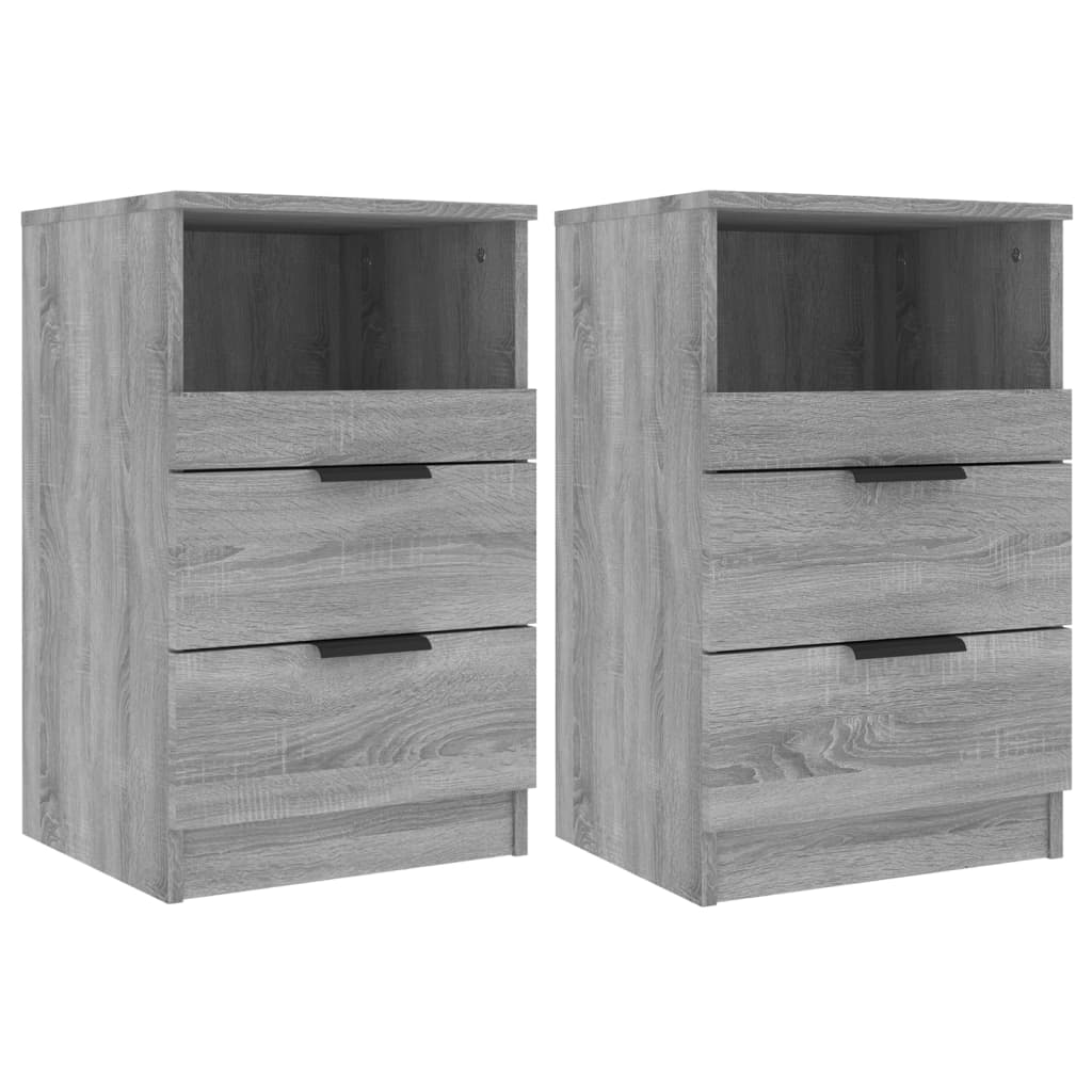 vidaXL Mesa de cabeceira 2 pcs derivados de madeira cinzento sonoma