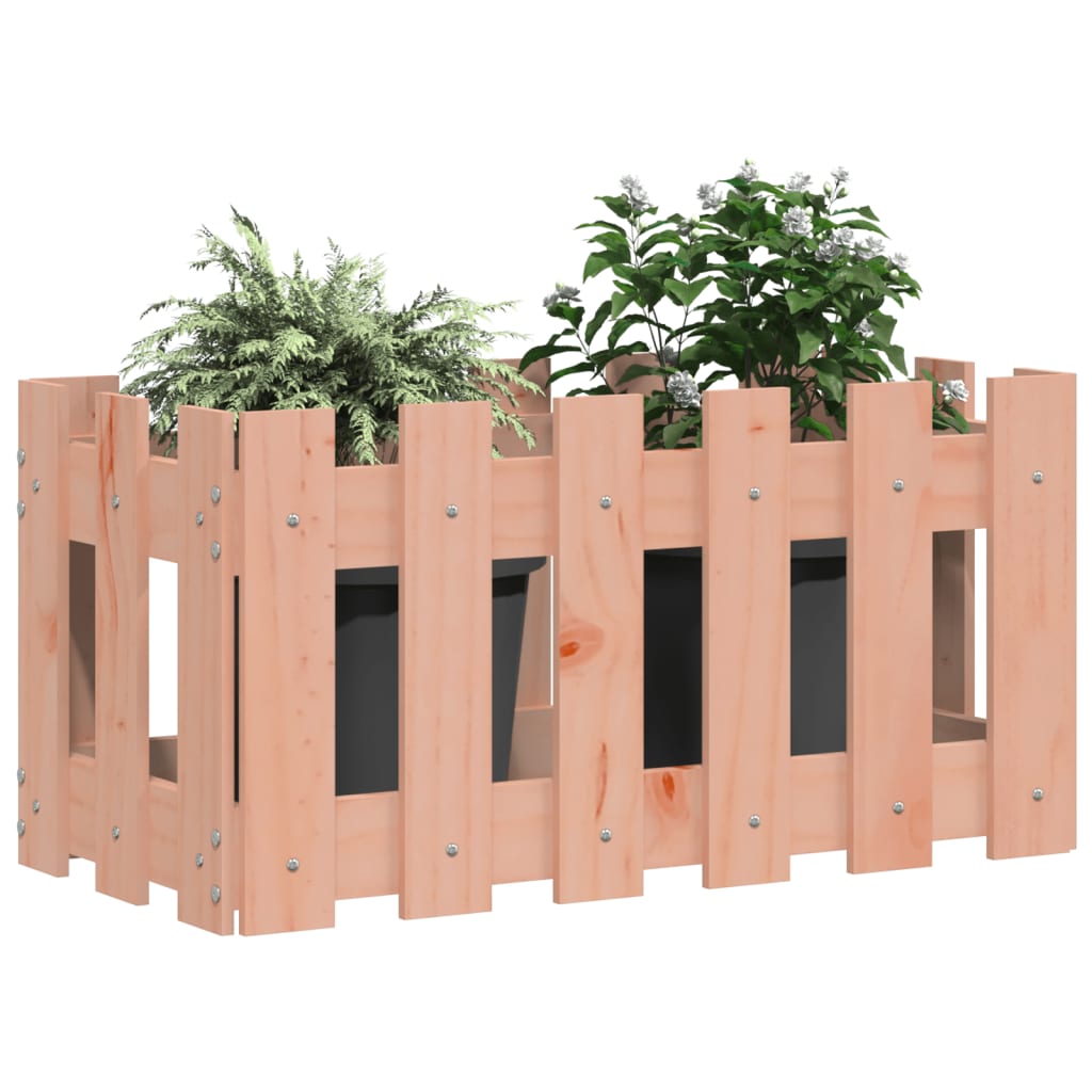 vidaXL Vaso jardim c/ design cerca 60x30x30 cm madeira douglas maciça