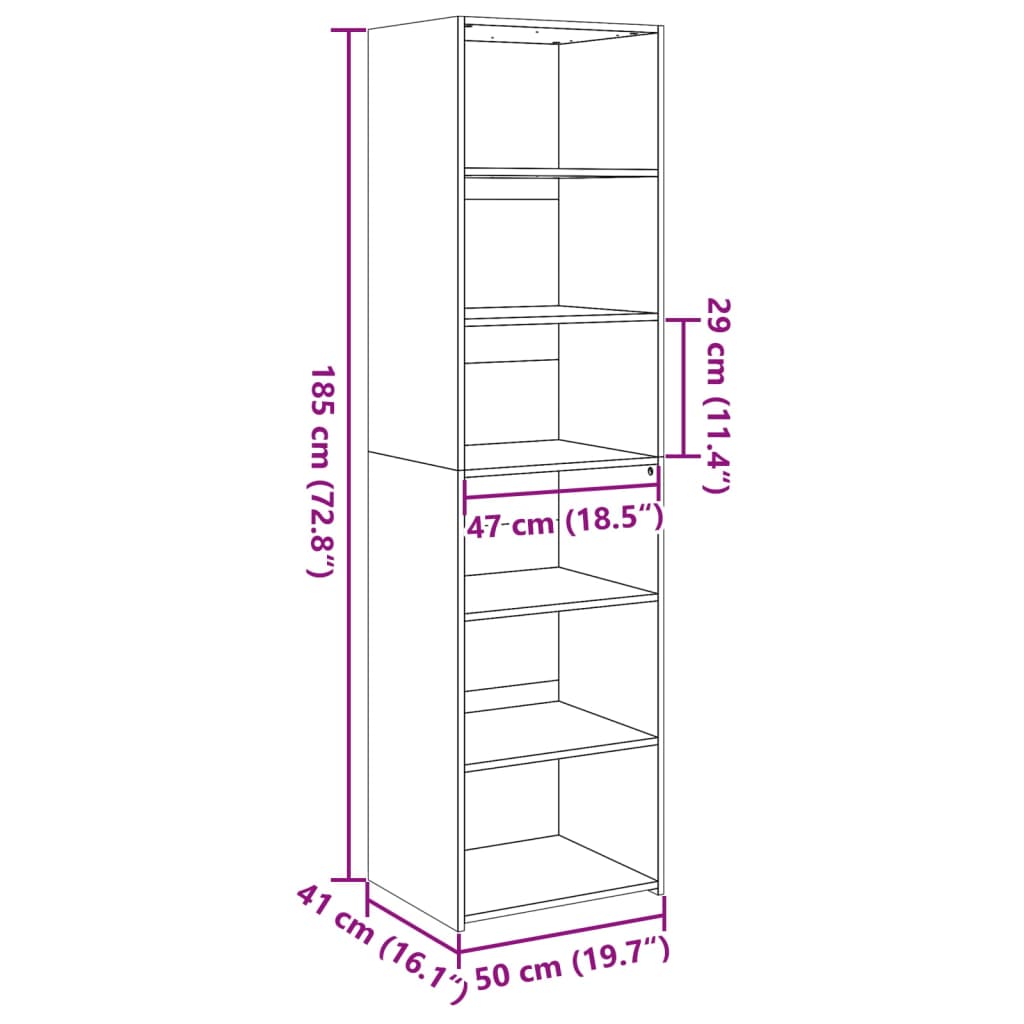 vidaXL Armário alto 50x41x185 cm derivados de madeira branco