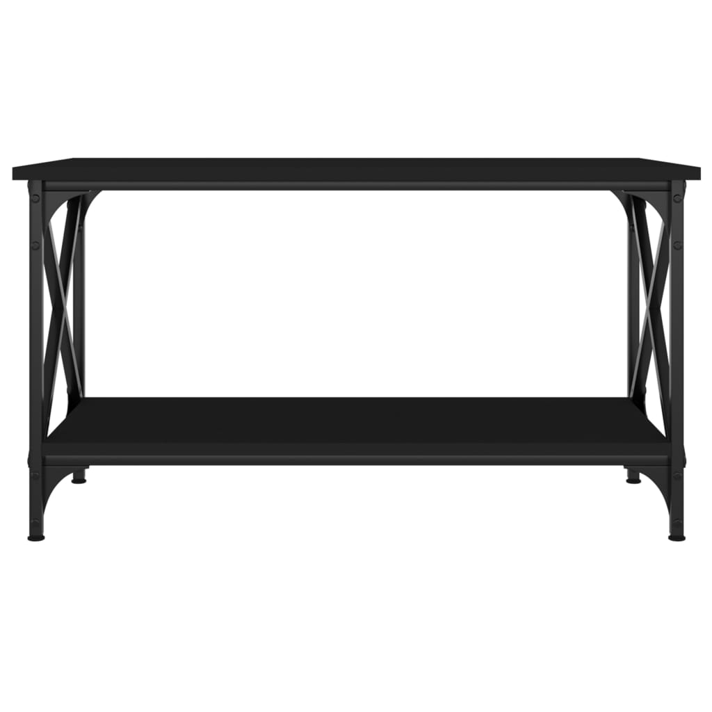 vidaXL Mesa de centro 80x45x45 cm derivados de madeira/ferro preto