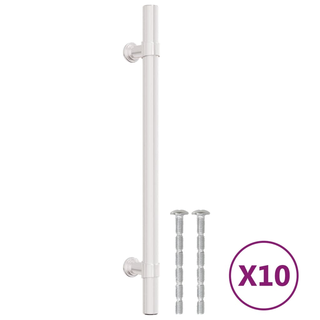 vidaXL Puxadores para móveis 10 pcs 160 mm aço inoxidável prateado