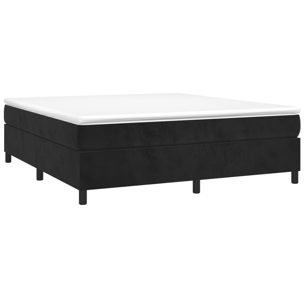 vidaXL Cama com molas/colchão 180x200 cm veludo preto