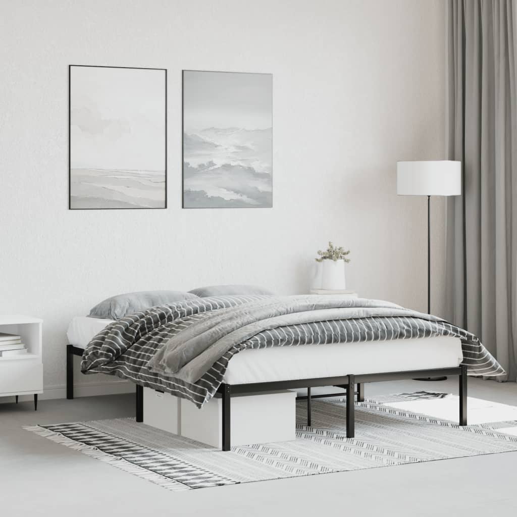 vidaXL Estrutura de cama 140x190 cm metal preto