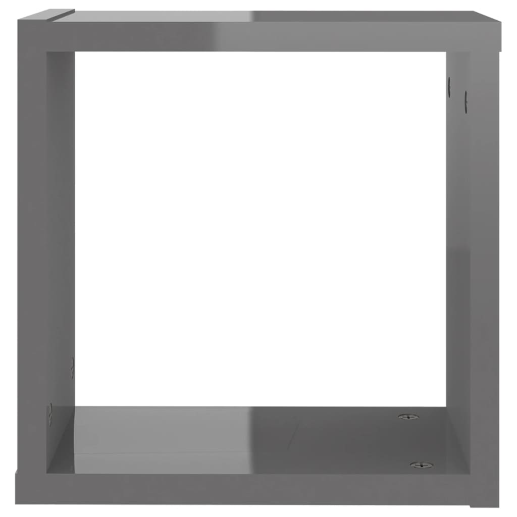 vidaXL Prateleiras parede forma de cubo 4 pcs 30x15x30 cm cinza brilh.