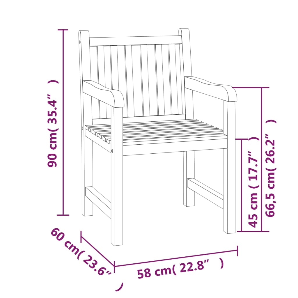 vidaXL 3 pcs conjunto de jantar para jardim madeira de teca maciça