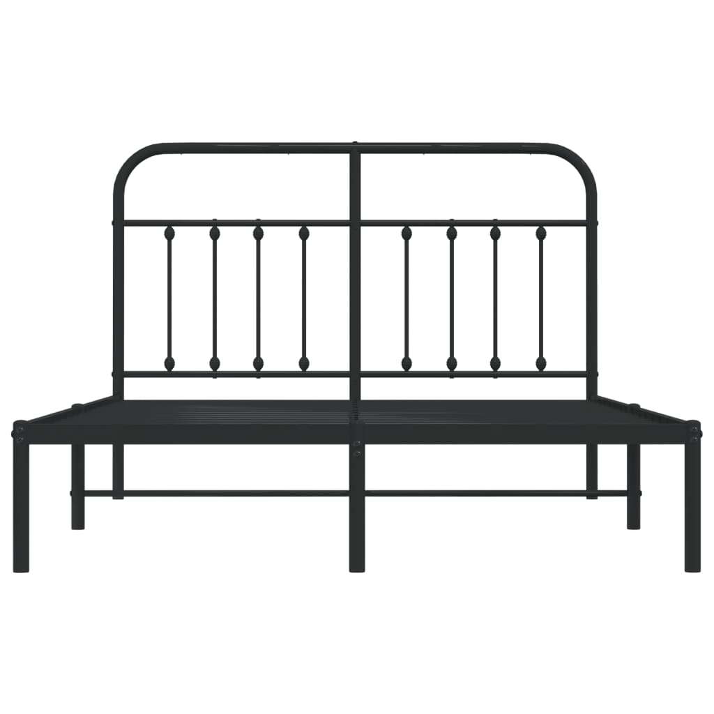 vidaXL Estrutura de cama com cabeceira 140x190 cm metal preto