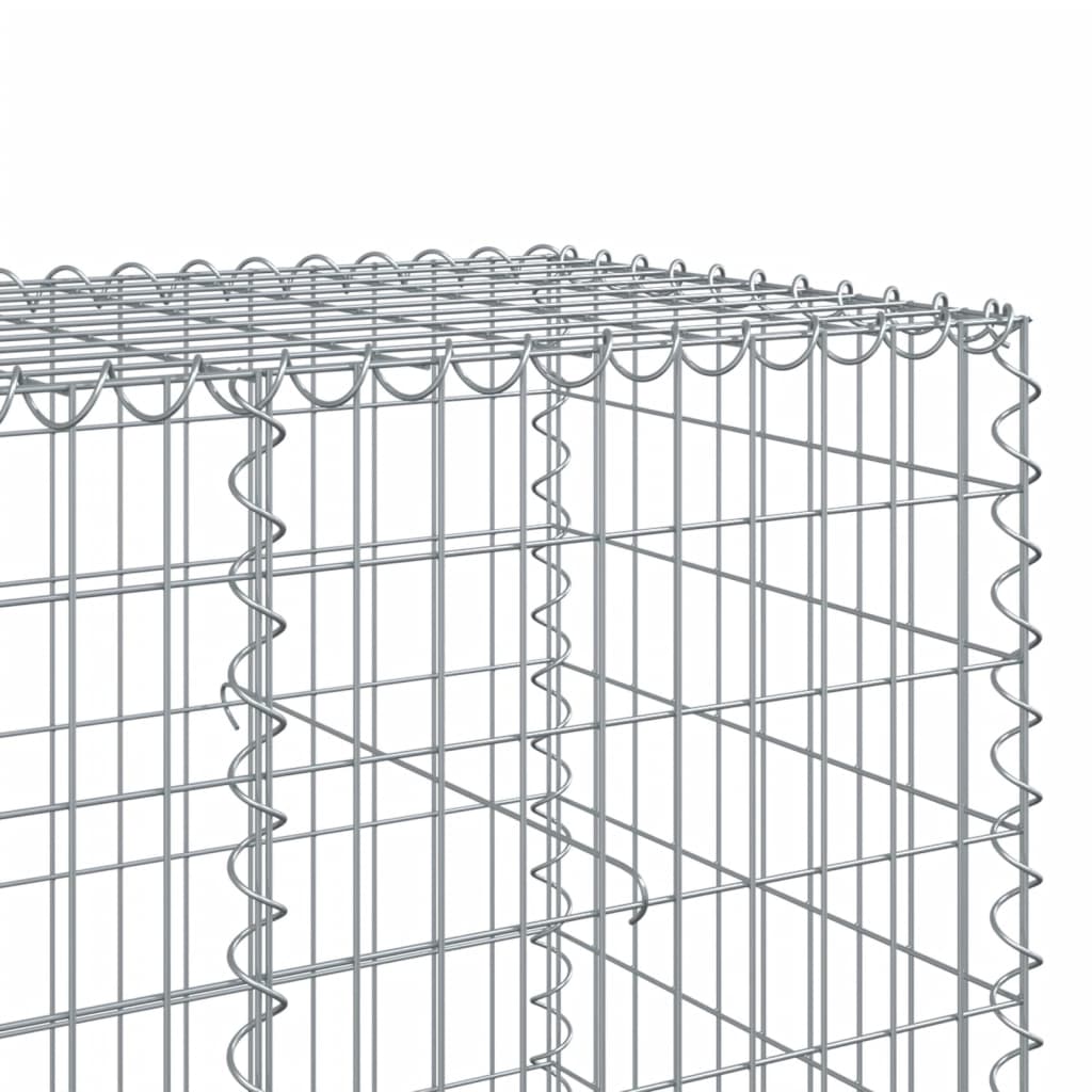 vidaXL Cesto gabião com cobertura 200x100x100 cm ferro galvanizado