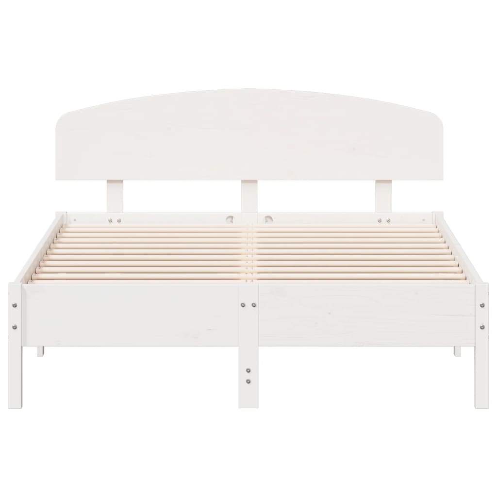 vidaXL Cama sem colchão 120x190 cm madeira de pinho maciça branco