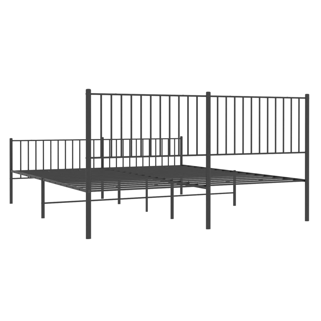 vidaXL Estrutura de cama sem colchão com pés 180x200 cm preto