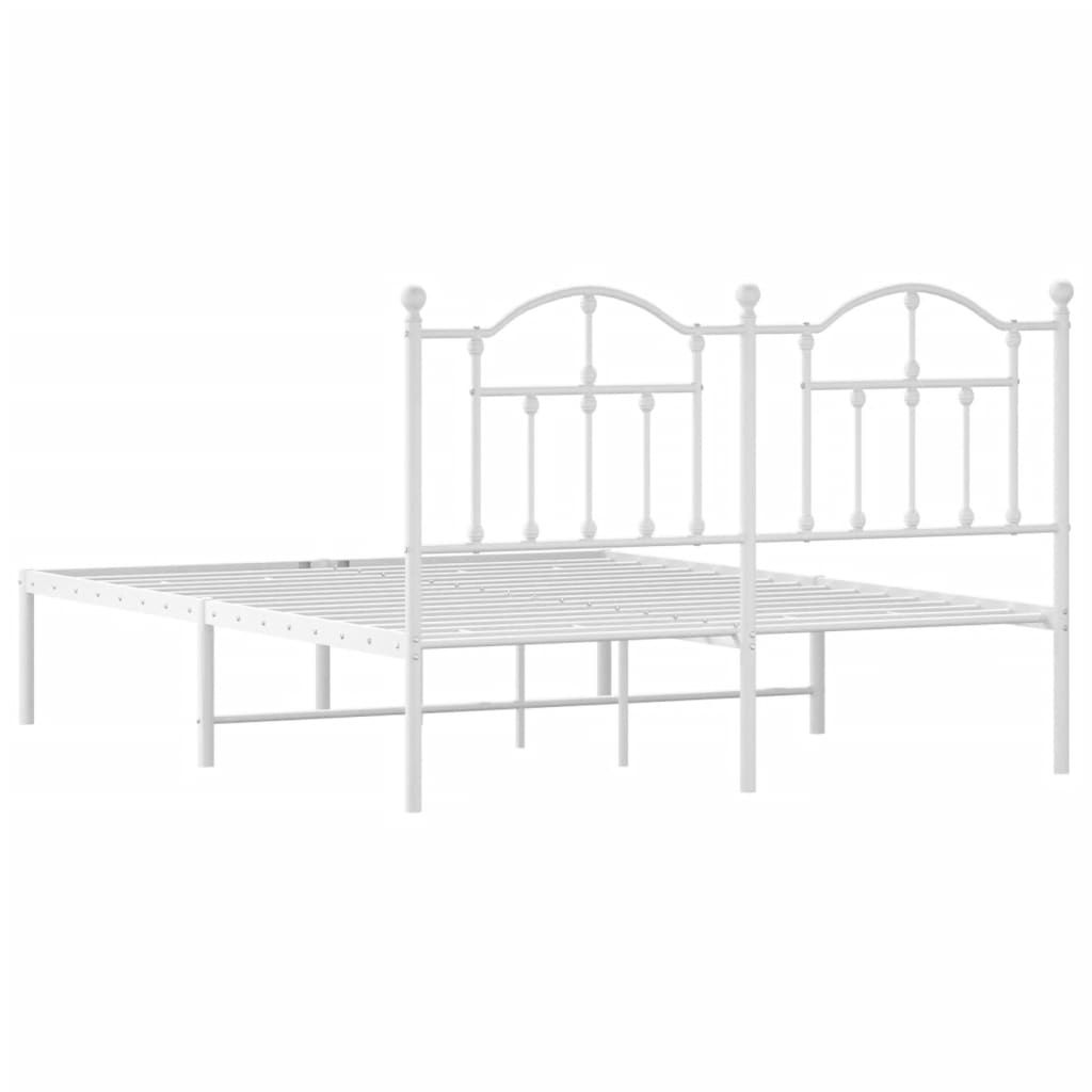 vidaXL Estrutura de cama com cabeceira 150x200 cm metal branco