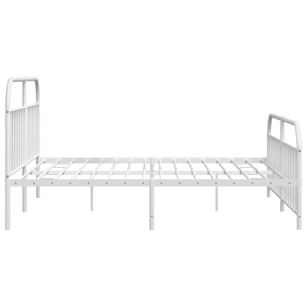 vidaXL Estrutura de cama com cabeceira e pés 193x203 cm metal branco