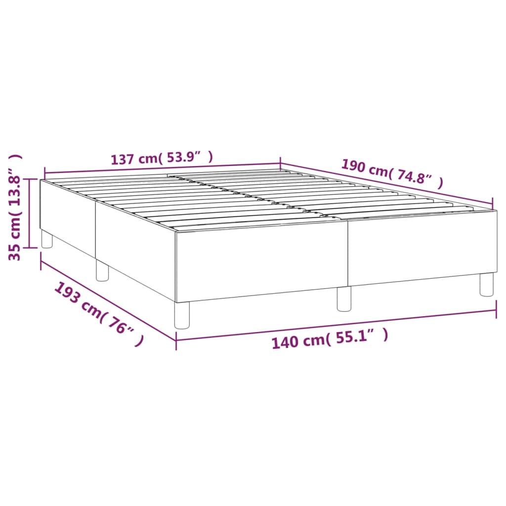 vidaXL Estrutura de cama 140x190 cm veludo verde-escuro