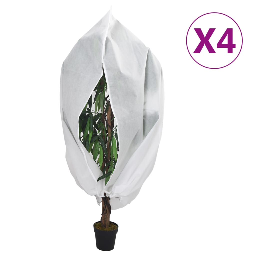 vidaXL Coberturas para plantas com fecho 4 pcs 70 g/m² 1,2x1,8 m