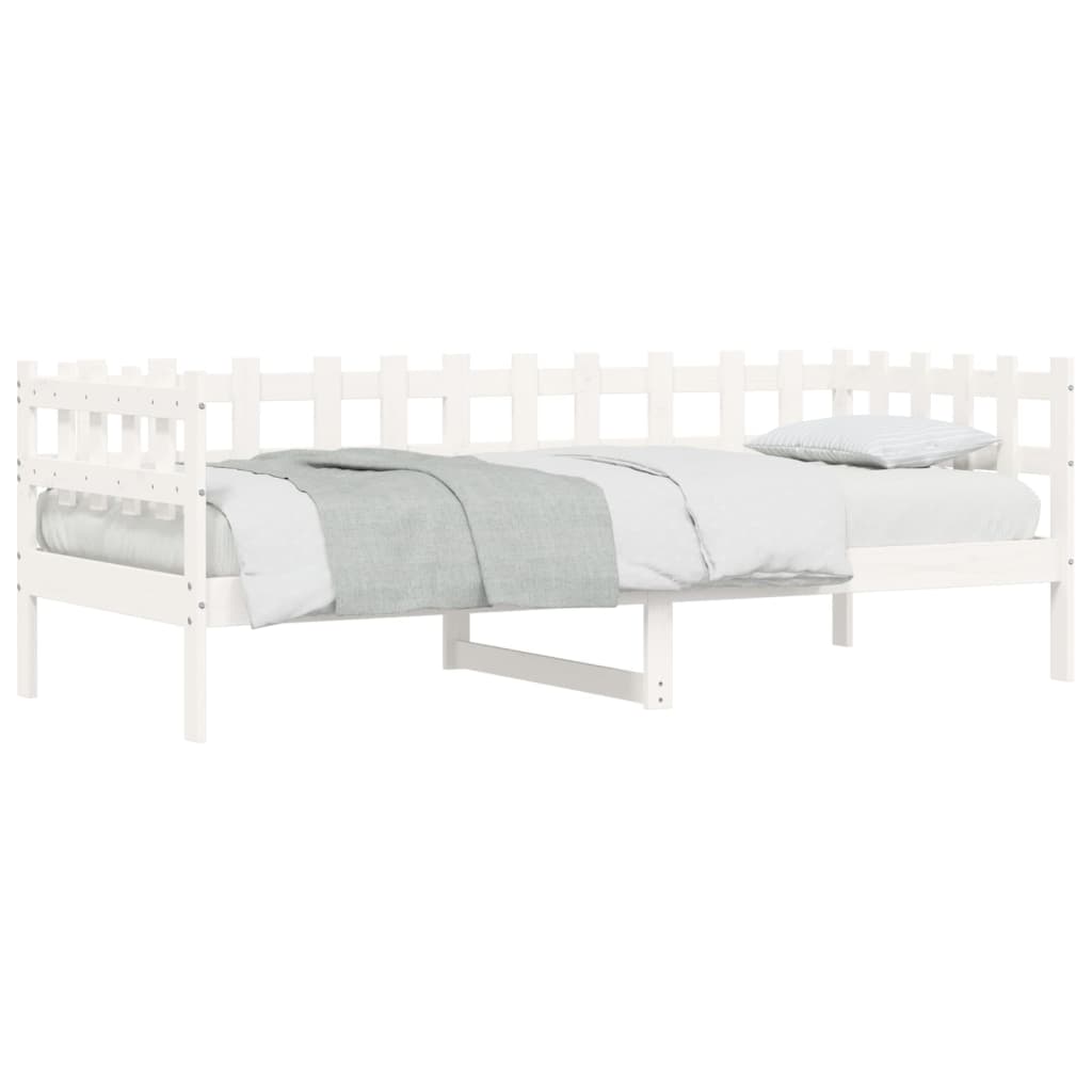 vidaXL Sofá-cama sem colchão 90x190 cm madeira de pinho maciça branco