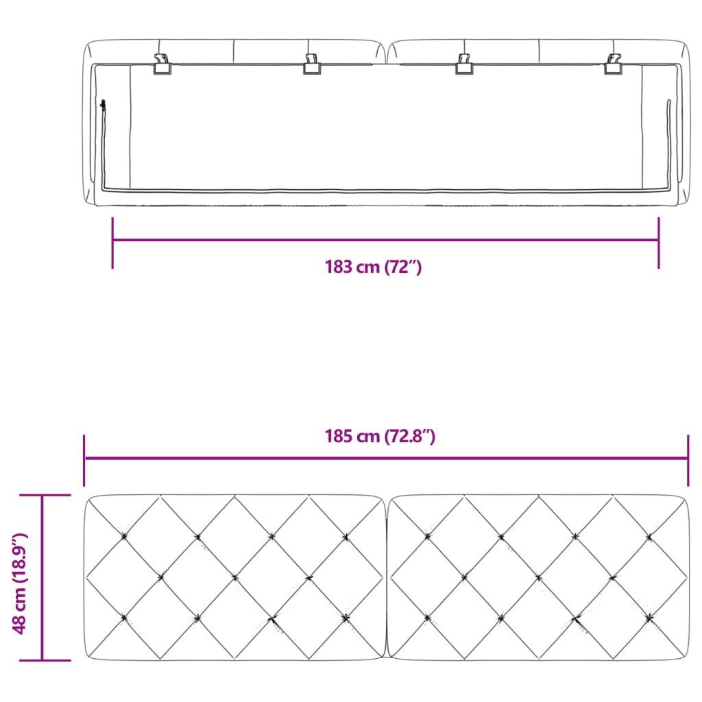 vidaXL Almofadão de cabeceira 180 cm veludo cinzento-escuro