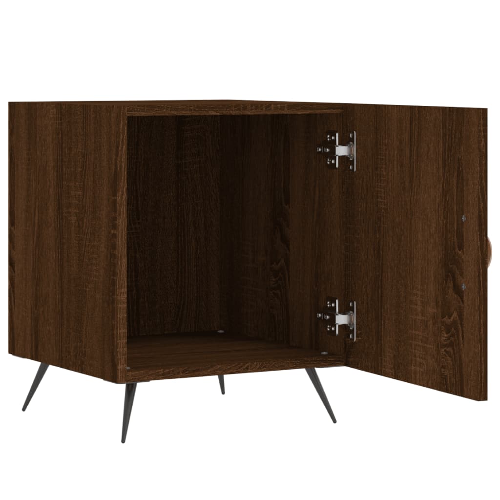 vidaXL Mesa cabeceira 2pcs 40x40x50cm deriv. madeira carvalho castanho