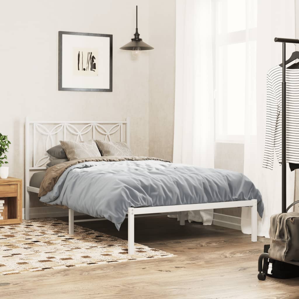 vidaXL Cabeceira de cama 100 cm metal branco