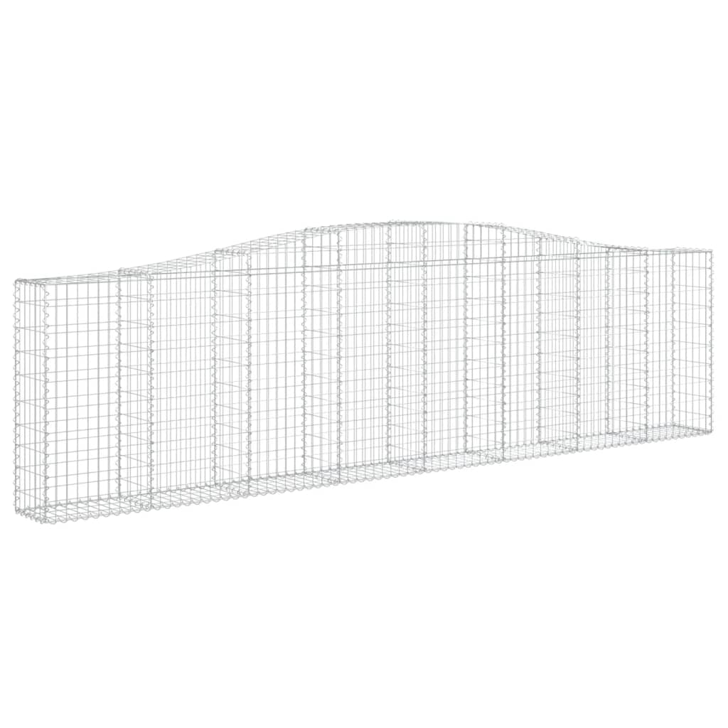 vidaXL Cesto gabião arqueado 400x30x100/120 cm ferro galvanizado