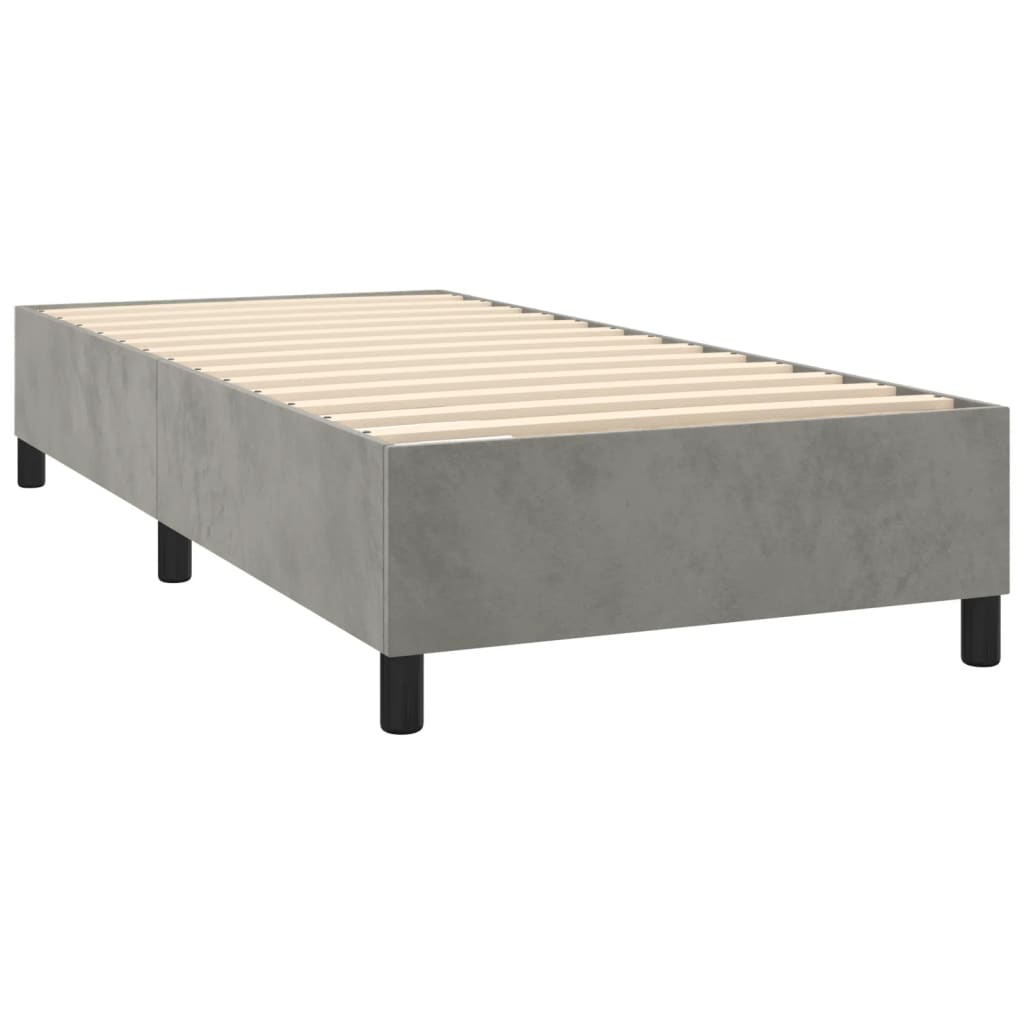 vidaXL Estrutura de cama 90x200 cm veludo cinzento-claro