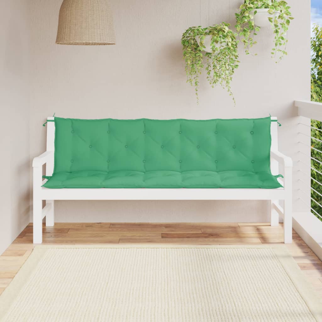 vidaXL Almofadão p/ banco jardim 180x(50+50)x7cm tecido oxford verde