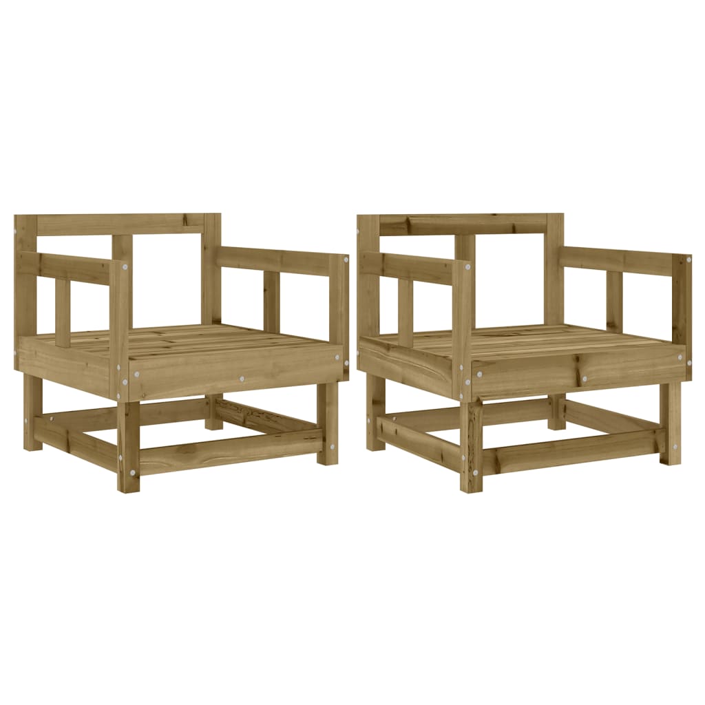 vidaXL Cadeiras de jardim 2 pcs madeira de pinho impregnada