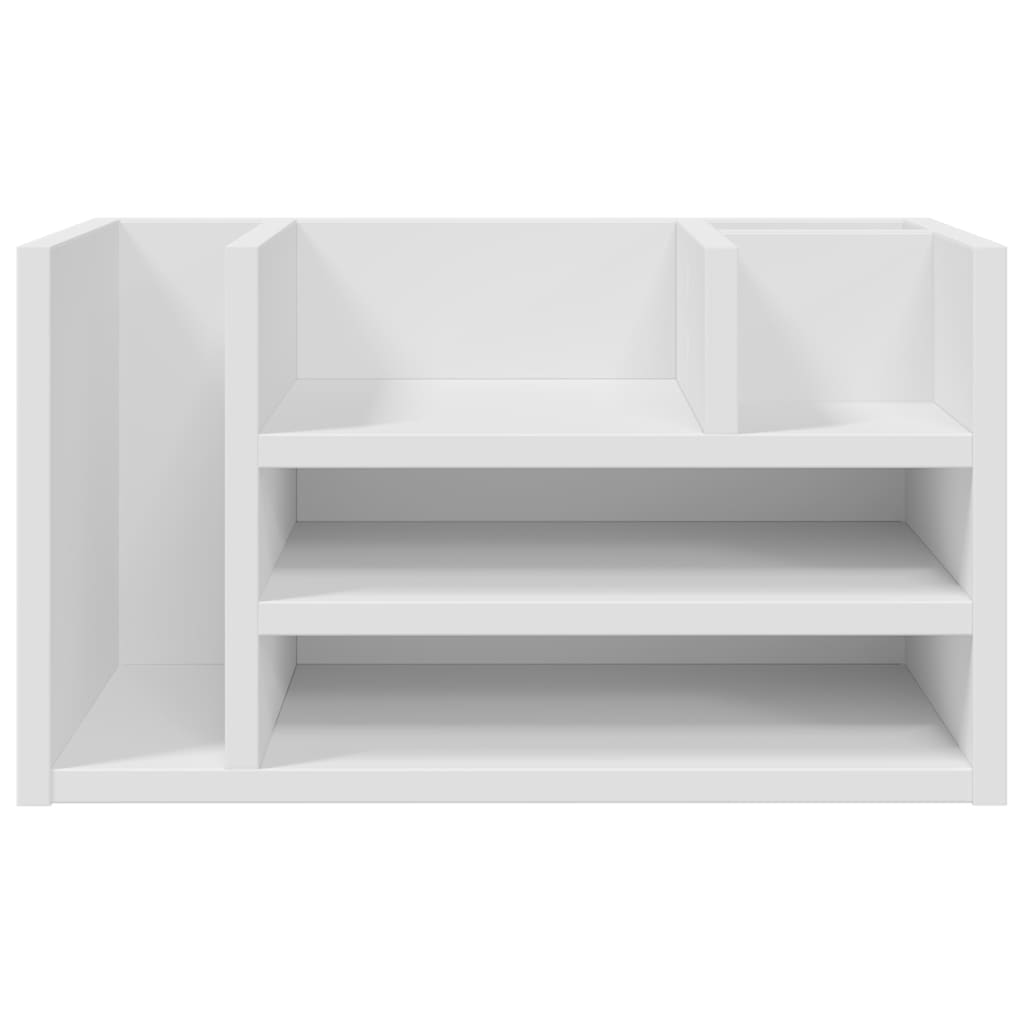 vidaXL Organizador de secretária 44,5x24x25cm derivados madeira branco