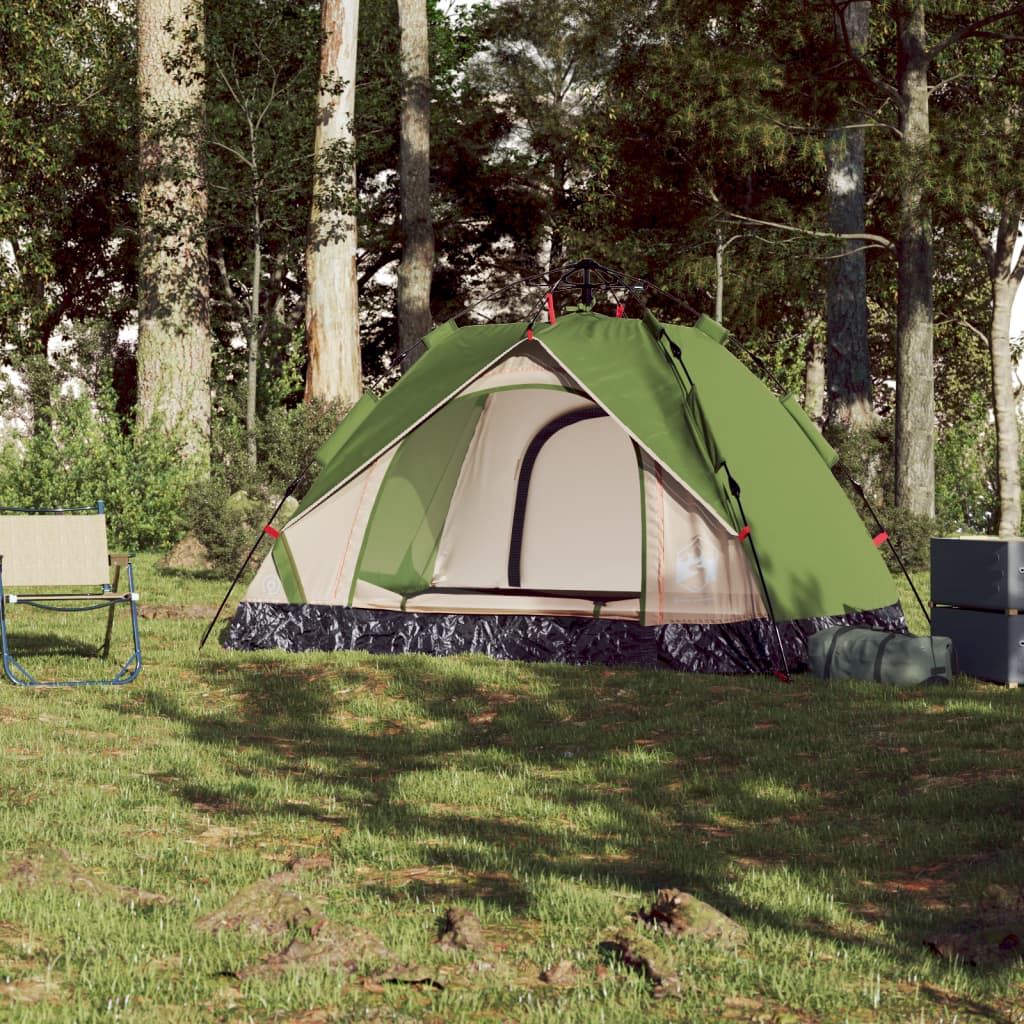 vidaXL Tenda de campismo cúpula para 2 pessoas libertação rápida verde