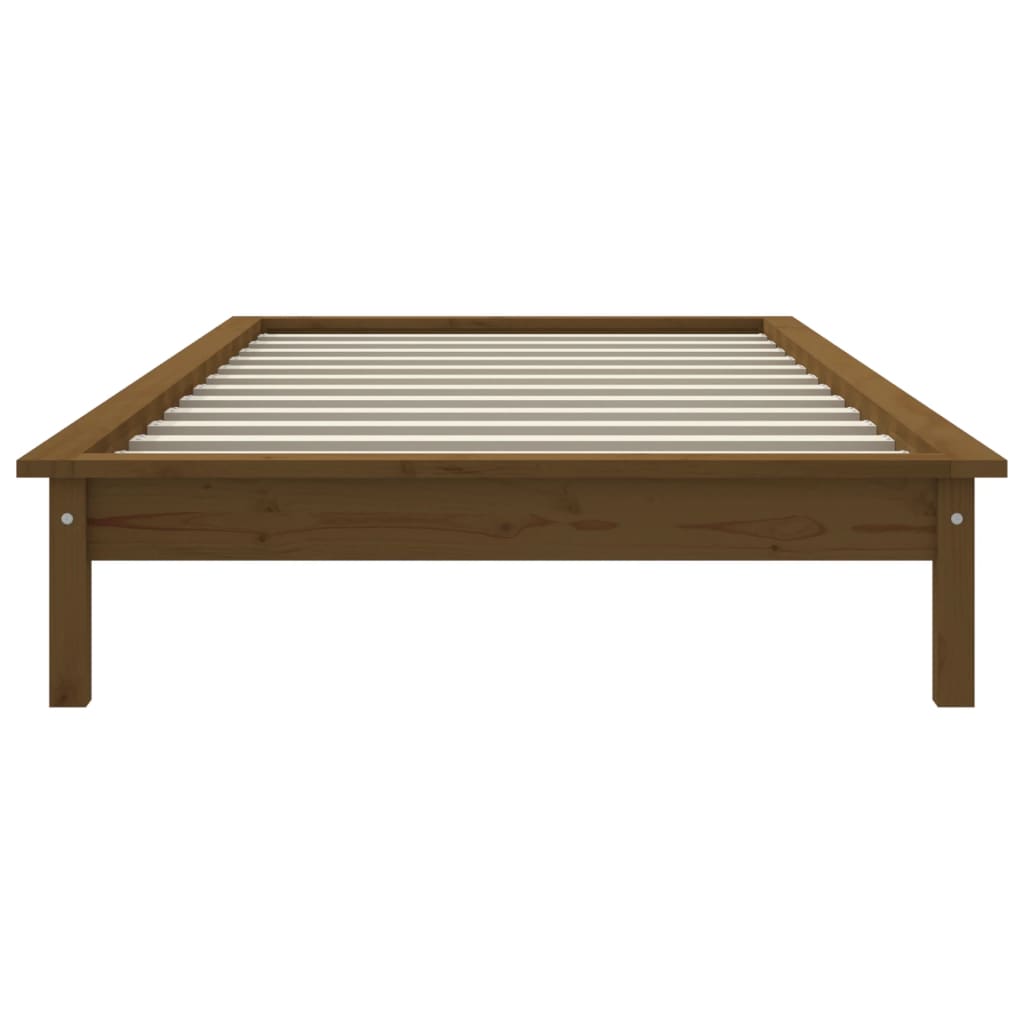 vidaXL Estrutura de cama 90x200cm madeira de pinho maciça castanho mel