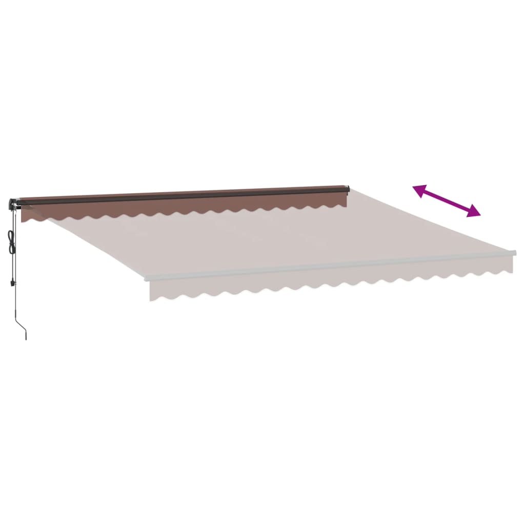 vidaXL Toldo retrátil automático 450x300 cm castanho