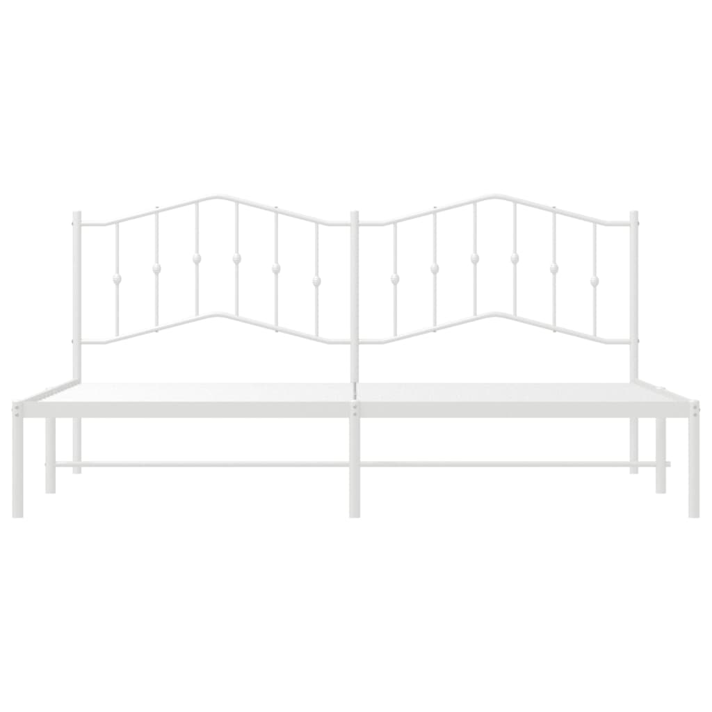 vidaXL Estrutura de cama com cabeceira 193x203 cm metal branco