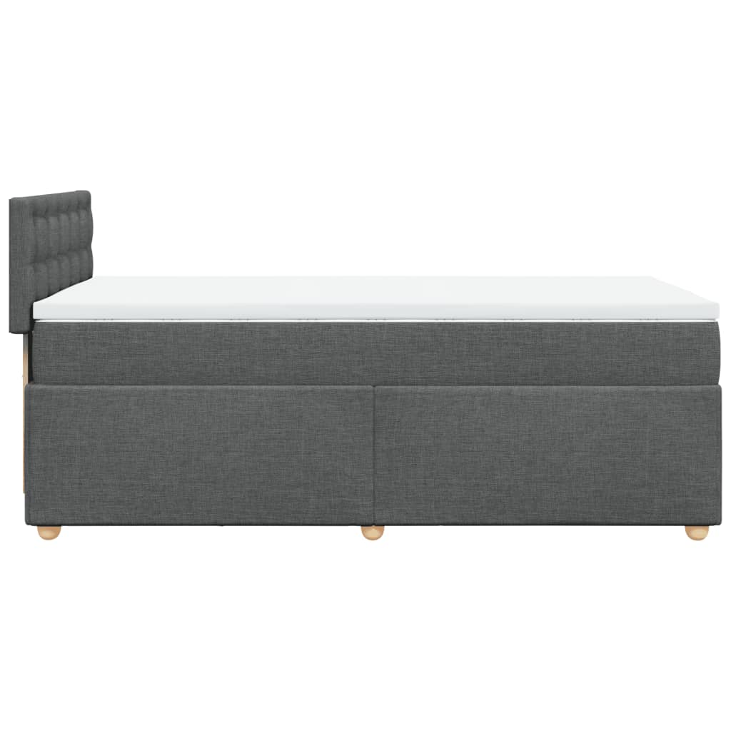 vidaXL Cama com molas/colchão 90x190 cm tecido cinza-escuro