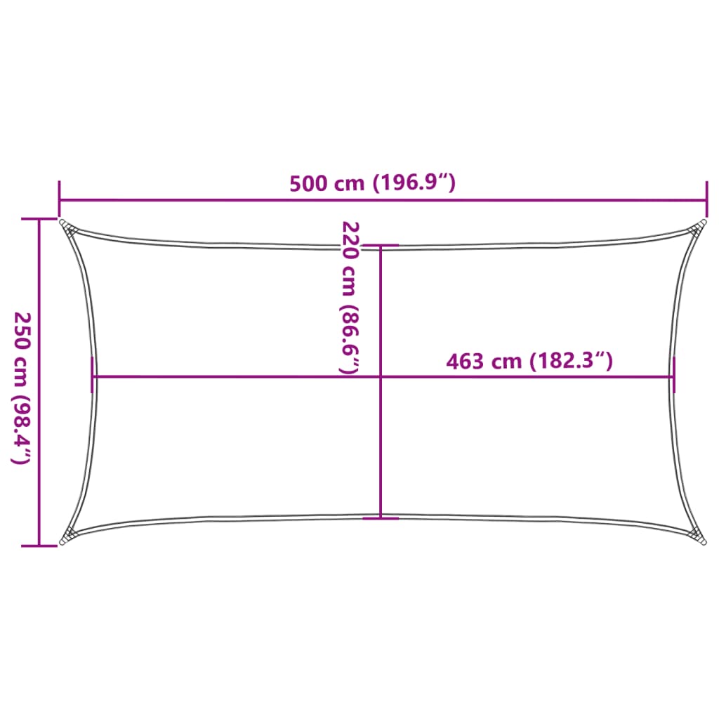 vidaXL Para-sol estilo vela 5x2,5 m oxford 100% poliéster cor areia