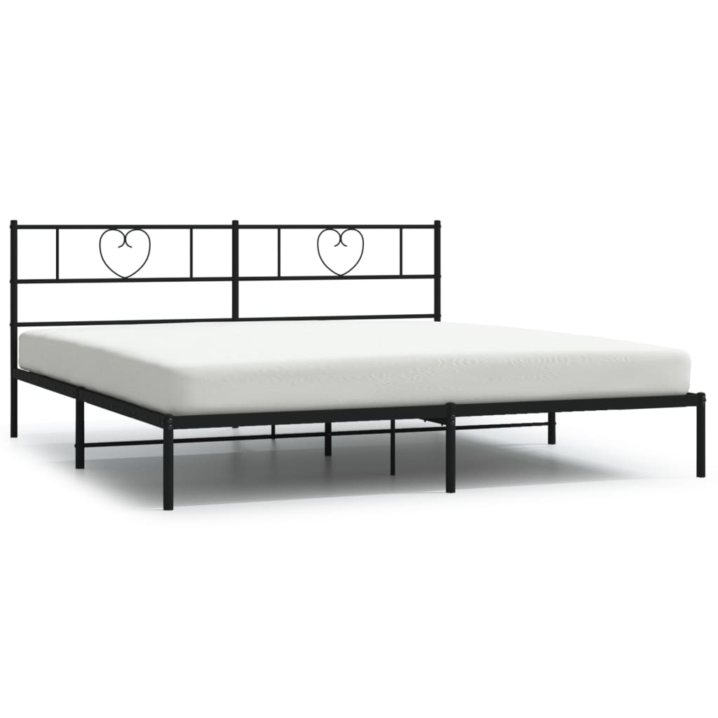 vidaXL Estrutura de cama com cabeceira 183x213 cm metal preto