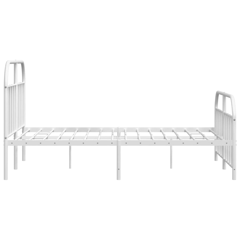 vidaXL Estrutura de cama com cabeceira e pés 180x200 cm metal branco