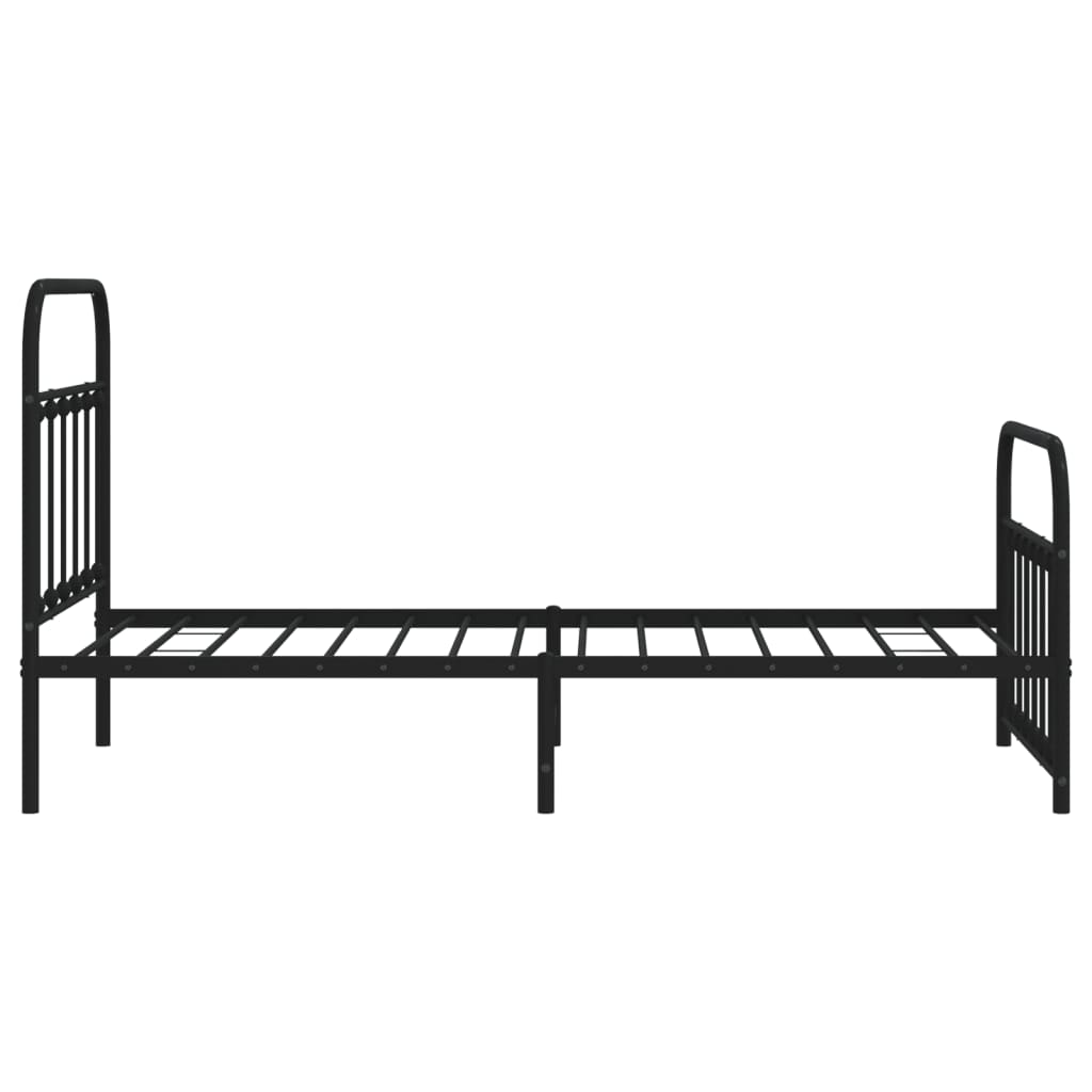 vidaXL Estrutura de cama com cabeceira e pés 100x190 cm metal preto