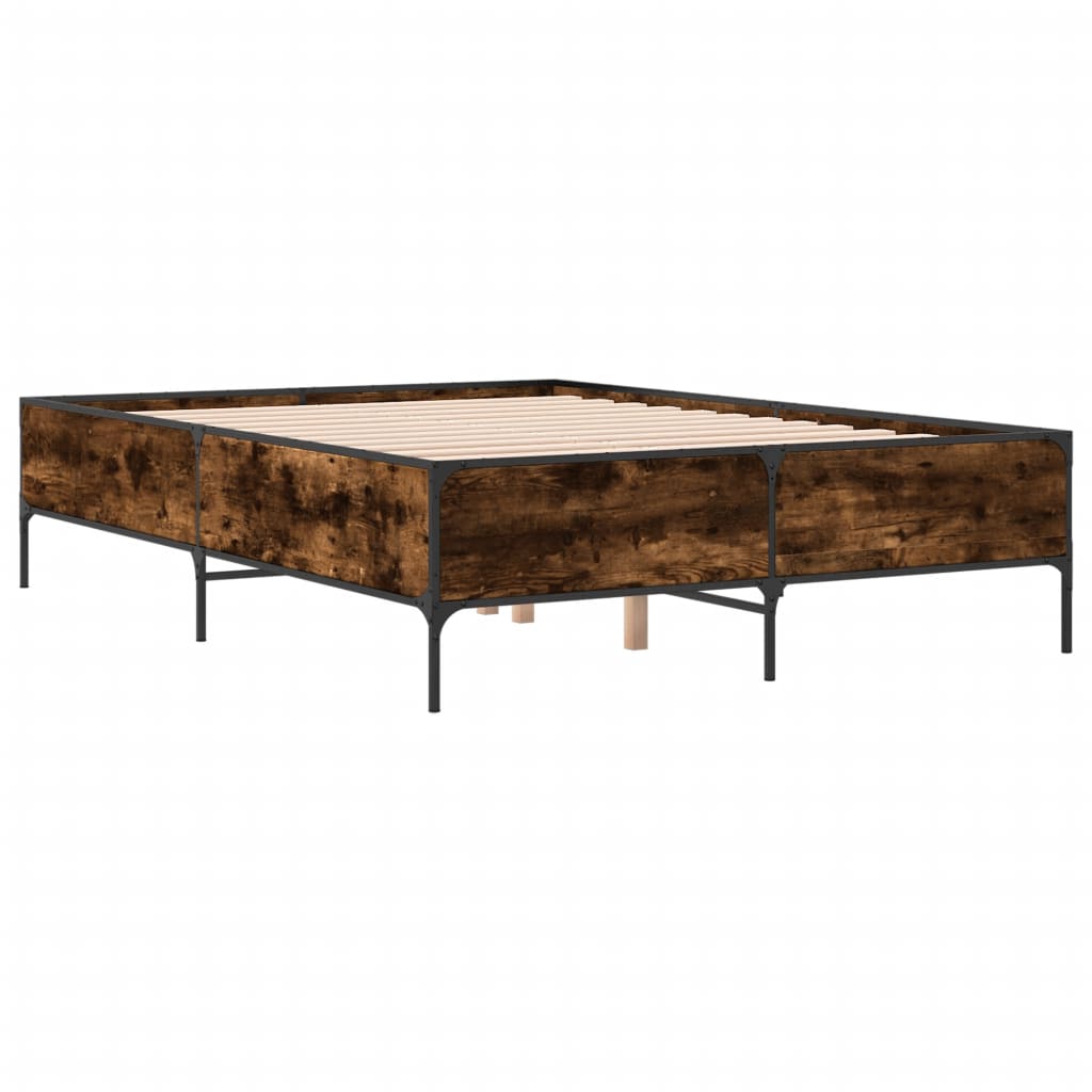 vidaXL Estrutura cama 140x190 cm derivados de madeira/metal