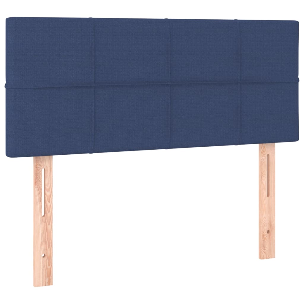 vidaXL Cabeceira de cama c/ luzes LED tecido 90x5x78/88 cm azul