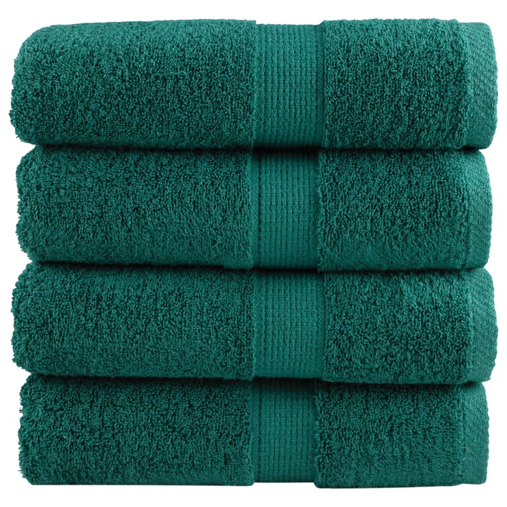 vidaXL Toalhas de mãos premium SOLUND 4 pcs 30x30 cm 600 g/m2 verde